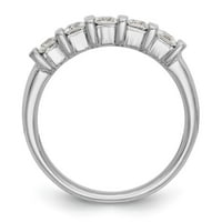Čvrsta 14k bijelo zlato pet kamenih dijamantskih vjenčanih prstena