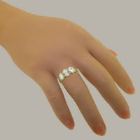 Britanci napravio 14k žuto zlatni sintetički cirkonijski ženski prsten za izjavu - Veličina opcije -
