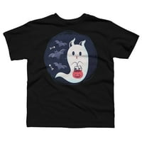 Halloween Ghost Cat Boys Black Graphic Tee - Dizajn od strane ljudi L