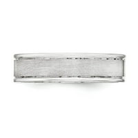 Bijeli sterling srebrni prsten za vjenčanje četkica za četkicu veličine 7