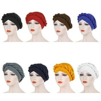 CXDA moda čista boja pletenica muslimanska ženska hat heat chemo kape za glavu Head
