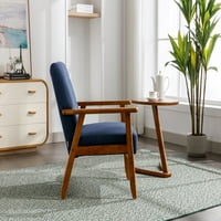 Luccalily stolica za slobodno vrijeme s punim drvenim naslonima i nogama, modernom akcentnom stolicom