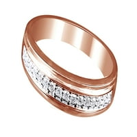 Bijeli prirodni dijamantski vjenčani prsten u 10k ružičastog zlata