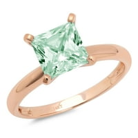 1. CT sjajna princeza Clear Simulirani dijamant 18k ružičasto zlato pasijans prsten sz 9.25