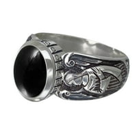 HonRane široke jednostavne boje Vintage prsten žene Moonstone Angel uzorak prsten modni nakit