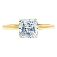 2. CT briljantan Asscher Clear Simulirani dijamant 18k žuti zlatni pasijans prsten sz 4