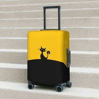 Putni zaštitnik prtljage, poklopac prtljage koji se može prati - crna mačka žuta silueta uzorak kofer,
