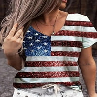 Američka košulja za zastavu Žene USA zastava majica 4. jula Patriotska majica Casual Stripes TEE vrhovi