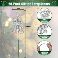 10 božićnih bobica, umjetni božićni bobica, blještavi, blistavi bobica bira za Xmas Tree Ornament, DIY