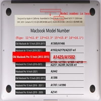 Kaishek Hard Case Shell pokrivač samo za staru MacBook PRO S bez dodira 2015 2014 2013 kraj A1425 A1502,