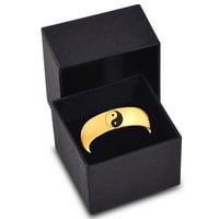 Tungsten Yin-Yang Band prsten Muškarci Žene Udobne cipele 18K žute zlatne kupole Polirano 14