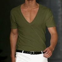 Muškarci Ljetne kratke rukave V izrez Čvrsti pulover Ležerne prilike za muškarce Majica Men Bluze Napomena