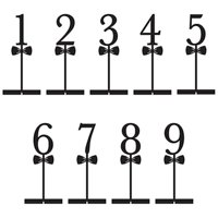 Luk kravate akrilni broj tablice crni broj 9