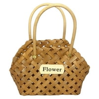 Ručna košarica za cvijeće Ručno ubodno košara za cvijeće Drvena košarica za pohranu Prijenosni drveni torba vjenčanica
