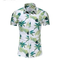 Tobchonp ljetne majice Muška košulja kratkih rukava Print Havajska vrhova Muška odjeća