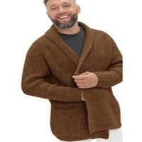 Muški modni zeleni voćni kardigan sa džepnim džemper casual pletenim džemper s dugim rukavima