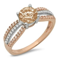 1.27ct okrugli rezani šampanjac simulirani dijamant 14k bijela ruža zlatna godišnjica za angažman prsten