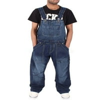 Muškarci Ležerne prilike Thene Commensu Solid Color BIB pantalone s džepovima Kombinezoni Traper Jeans