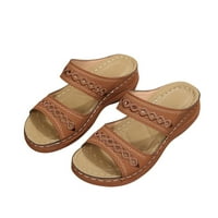 Sandale za ženske prodaje Clearnce ortopedske sandale Ljeto udobne papuče Klizači ravne kože Nagli klin