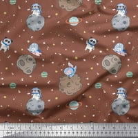 Soimoi pamučna kambrična tkaninska tkanina astronaut životinje, zvijezda i planeta Galaxy tkanini otisci