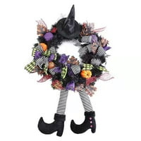 Halloween Witch vijence s kapu nogama umjetna vijenac od ventiranih vijenca vešanje privjeska za ukrašavanje
