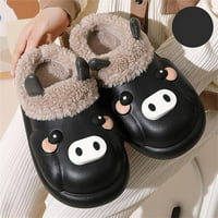 Ženske papuče Slatke životinjske svinje papuče topli plišani oblozi zimske kuće pamučne papuče unutarnje