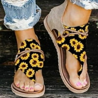 SHPWFBE Cipele za žene Ležerne prilike plus tiskani ravni flip flops stražnji sandale sandale za dnevne