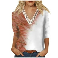 Majice za žene za žene Slatko cvijeće Ispiši grafički teženi bluze casual plus veličine osnovni vrhovi