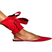 Daeful Womens ravne sandale Ljetne haljine cipele čipke za čipke upečale nožne sandale crvene 7,5
