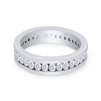 Kubični cirkonijski oblici Cubic Cirkonia puni vječni prsten u 14k bijelo zlato preko srebra sterlinga,