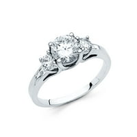 Jewels 14k bijelo zlato okruglo kubične cirkonije CZ zaručničke prstene veličine 10