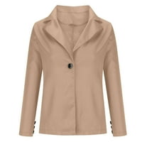 Dugi jakne za blazer za žene Jesen modni kaput jakna Čvrsta duga rukavica gornja odjeća Khaki M
