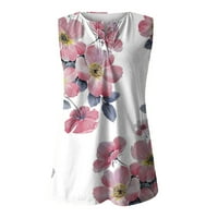 Ženski ljetni modni cvjetovi Ispis uzorka majica bez rukava TOP WHITE XXL