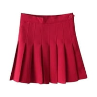 Outfmvch Crvena haljina visoki struk plutajuće ležerne čvrste a-line tanke kratke fit mini suknje ženske