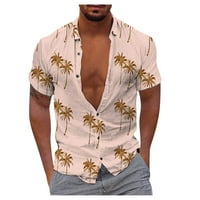 Muška havajska majica Fun s kratkim rukavima na majici na plaži, ružičasta, xxl