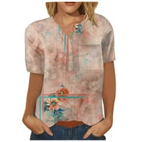 Košulje kratkih rukava za žene Vintage Ispis Grafičke majice Bluze casual plus veličina osnovnih vrhova