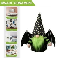 Halloween Green Bat Gnome lutke ručno izrađene zanatske osovine Dekor za atmosferu