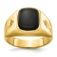 Čvrsta 14k žuto zlato Simulirani CZ muški prsten