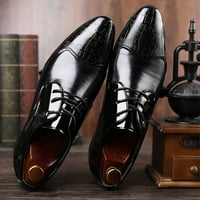 Muške haljine cipele Udobne muške casual kožne cipele od čipke vjenčane muške cipele Business crna veličina
