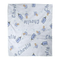 Bacanje pokrivača za bebe naziv Charlie od novorođenog babbie dječaka Bubby Child Fond tlo klike topla