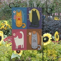 Popcreation set slatkih mačaka poliesterska zastava vrt vanjske zastave Kućna zabava Garden Decor Decor