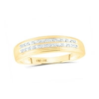 Jewels 10kt Žuto zlato Muški okrugli dijamantni vjenčanje 2-redni prsten za bend CTTW veličine 8