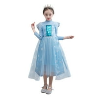 Djevojčica princeza haljina snijega kraljica kraljica Halloween kostim plava sa dodacima