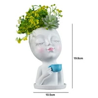 Fogcroll Flower Vase Lijep Veliki kapacitet za ponovno zakraćivanje Reusable Resin Cafe Girl HOLDER