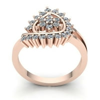 0,75ctw Round Cut Diamond Dame Bridal Cvjetni angažman Fancy prsten čvrst 14k ruža, bijela ili žuta