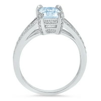 2,45ct smaragdni rez plavi simulirani dijamant 14k bijeli zlatni godišnjički zaručnički prsten veličine
