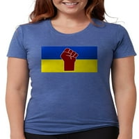 Cafepress - ukrajinska zastava sa majicom pesnicom - Ženska tri-mješavina majica