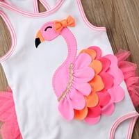 Toddler Baby Girls Flamingo kaiševi Bodysuit Sweet Ljeto 3D slatka odjeća