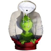 Grinch Hoodie Fashion Muški i ženski duksevi Smiješni božićni grinch 3D ispis duksevi na vrhu Casual