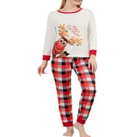 Podudarni obiteljski božićni pidžami set elk Print plaid xmas pjs Loungewear Spavanje za žene Muška